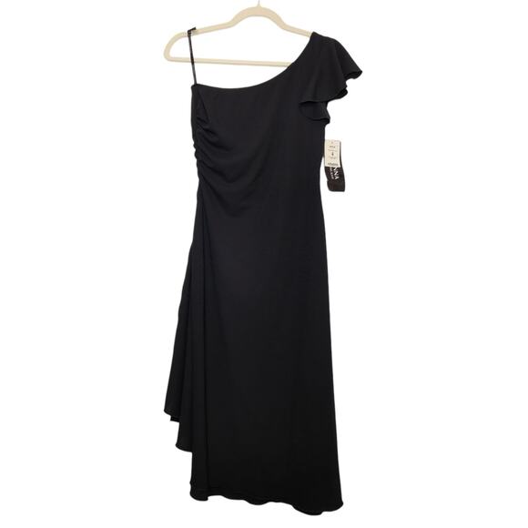 NWT Vintage Arianna Rachel Kaye Black One Shoulder Dress Witchy Goth Emo 4 - Picture 1 of 5